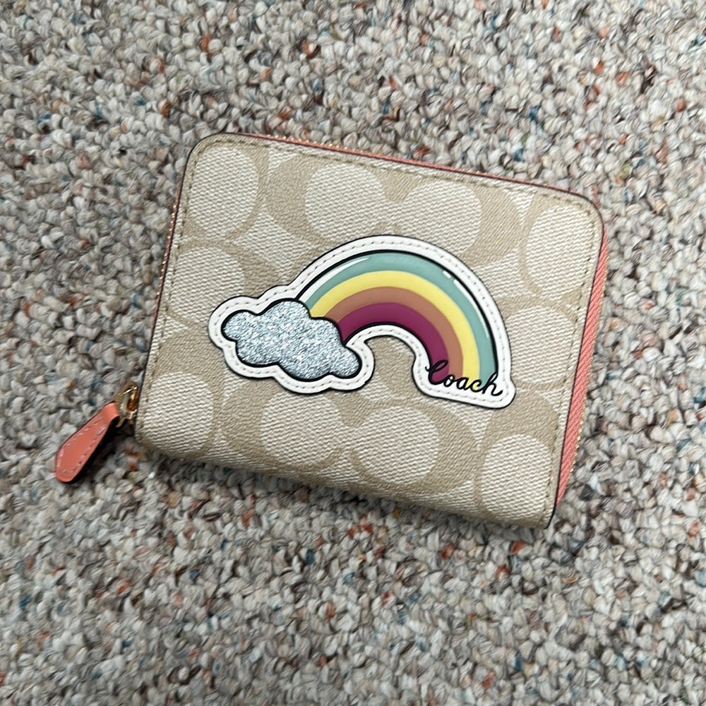 coach rainbow print wallet {tags includes as shown in photos}